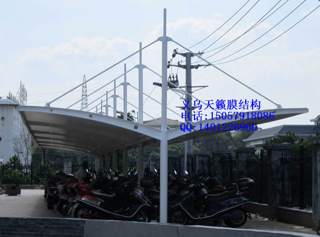 浙江衢州尤尼威机械有限公司自行车棚 摩托车棚 电动车棚项目完工